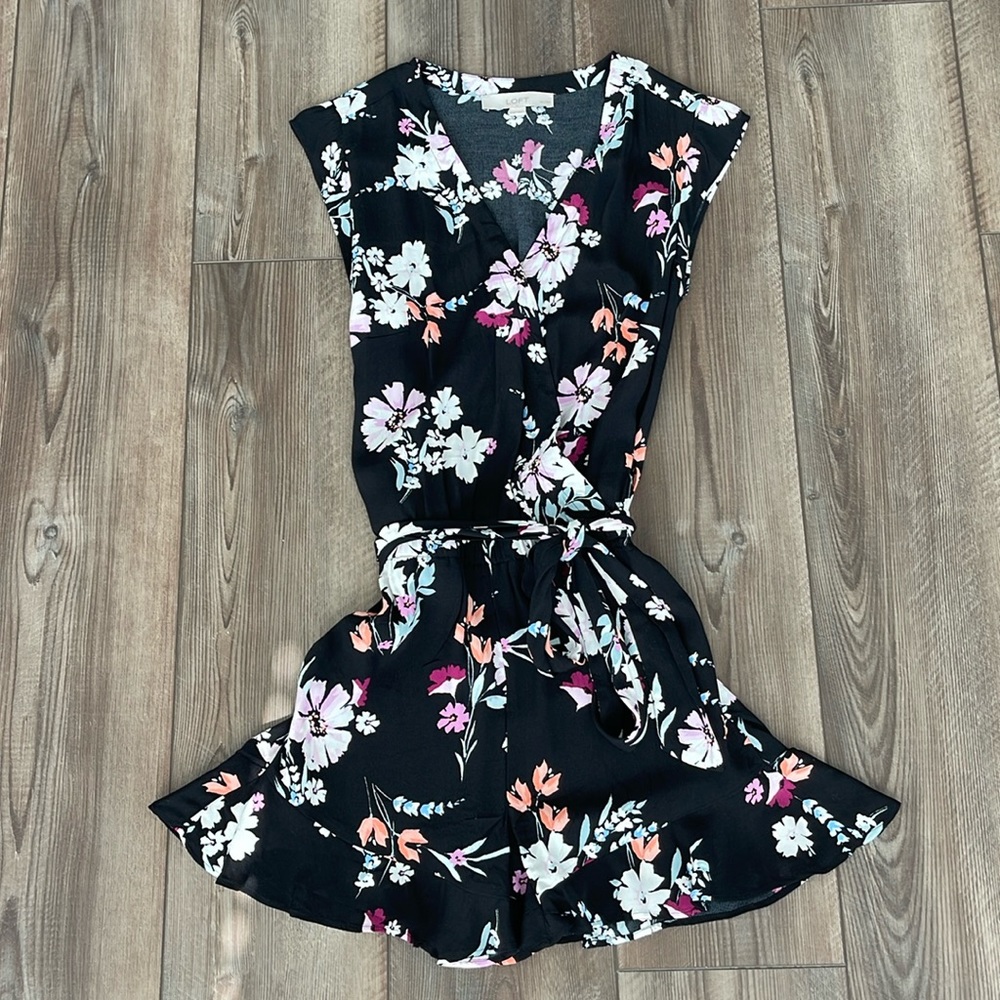 Loft Floral Black Romper